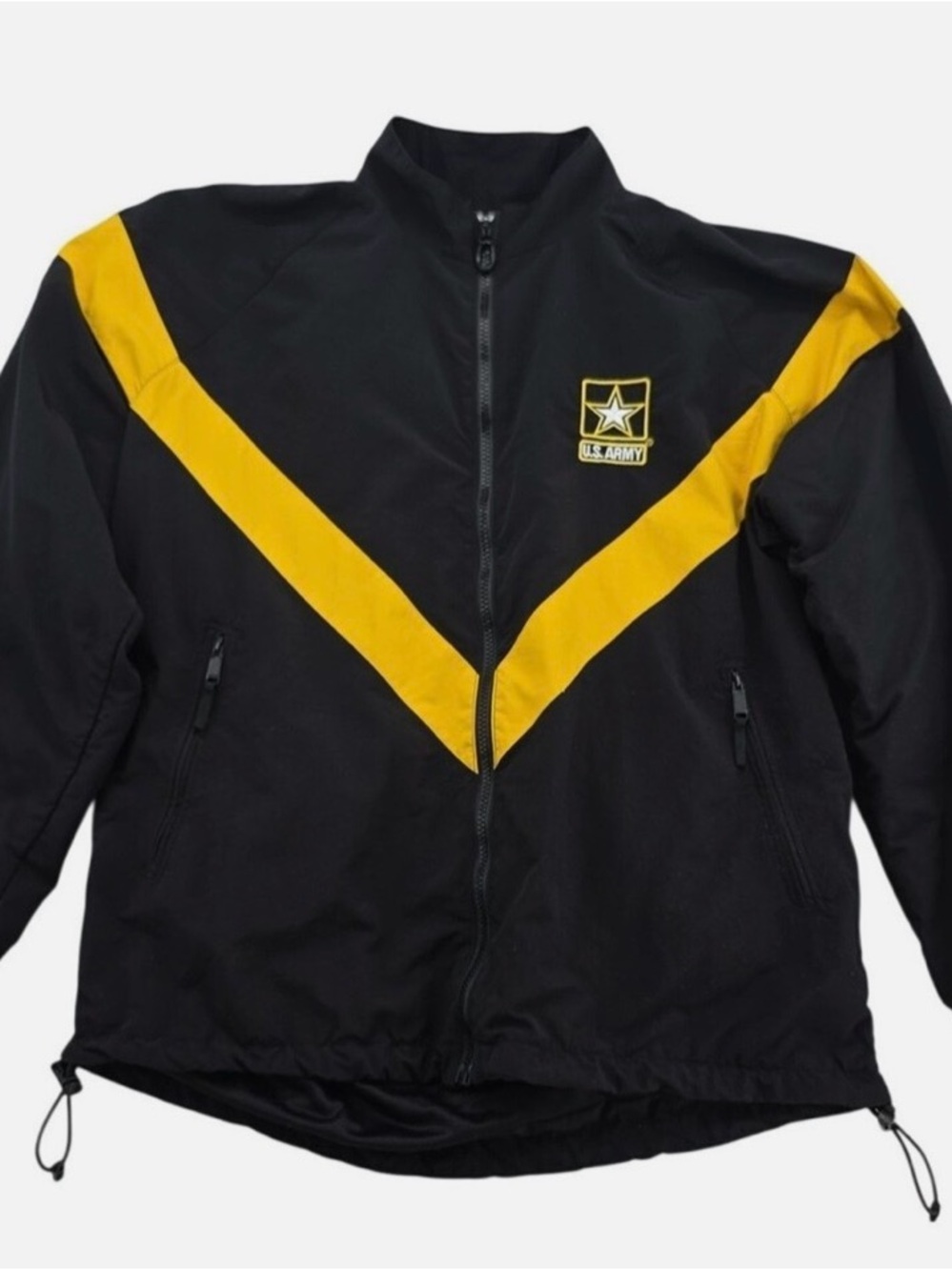 U.S. Army Black Jacket with Yellow Chevron Accent
